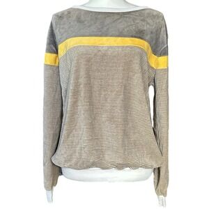 Vintage GIVENCHY Saks 5th Ave Velour Sweatshirt sz L Stripe Pullover Soft Y2K